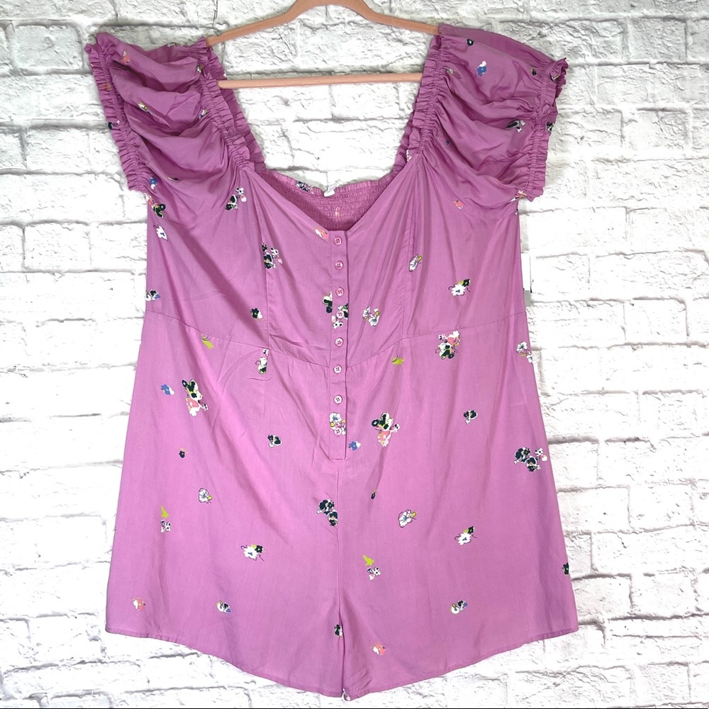 BP, pink flower romper
